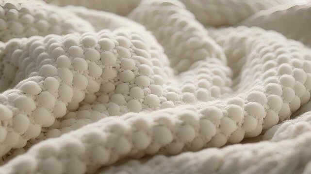 A higher thread count woolen throw with small raised bumps that create a gentle comforting feel against the skin.