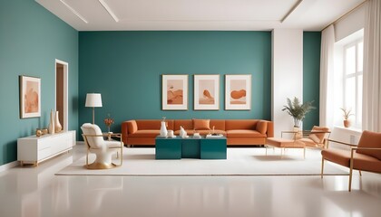 Fototapeta premium Photo interior modern design room 3d illustration