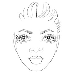 Obraz premium Woman's face chart for makeup artists 