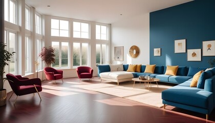 Photo interior modern design room 3d illustration