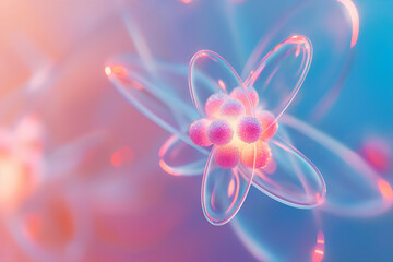 Abstract photo of small atom in pastel colors