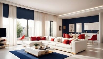 Fototapeta premium Photo interior modern design room 3d illustration