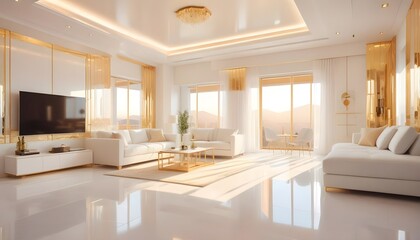 Fototapeta premium Photo interior modern design room 3d illustration