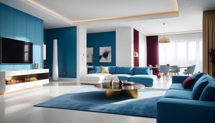 Photo interior modern design room 3d illustration