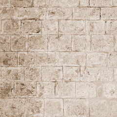 Sepia Toned Ancient Stone Wall Texture Close-Up