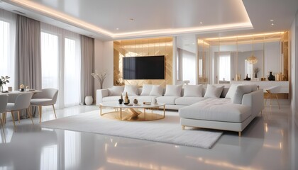 Photo interior modern design room 3d illustration