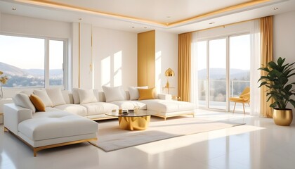 Fototapeta premium Photo interior modern design room 3d illustration