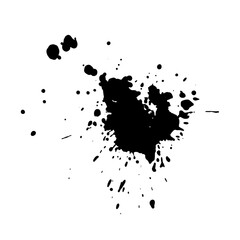 Fototapeta premium Vector black paint splashing ink, grunge spot cut out from background