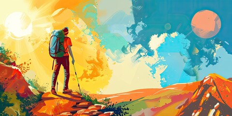 Vibrant Sunrise Over Majestic Mountain Landscape