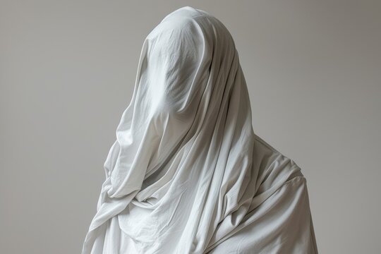 This adorable vector 3D illustration mockup and rendering features a lovable ghost, wearing a white sheet and exuding joy with its happy expression.