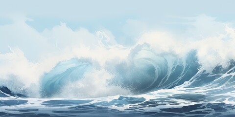 Fototapeta premium Sea ocean big high wave swirl spray. Best scene for surfing nature outdoor landscape view