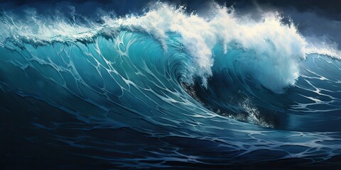 Sea ocean big high wave swirl spray. Best scene for surfing nature outdoor landscape view