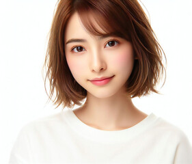 Fototapeta premium 白いTシャツの美女