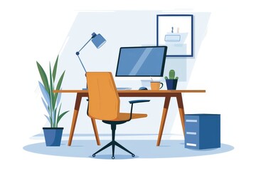 Fototapeta premium minimalist office workstation