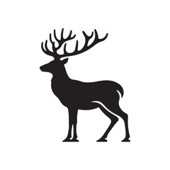 Deer Silhouette Vector Drawing 