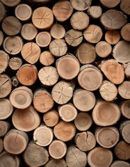 Texture of wooden logs pattern background 