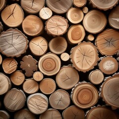 Texture of wooden logs pattern background 