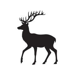 Deer Silhouette Vector Drawing 