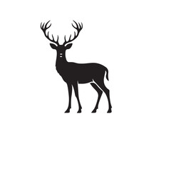 Deer Silhouette Vector Drawing 