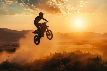 action motocross biker