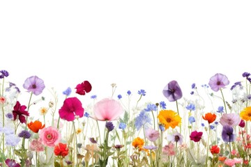 Fototapeta premium Flower field border backgrounds outdoors blossom.