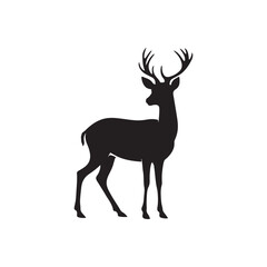 Fototapeta premium Deer Silhouette Vector Drawing 