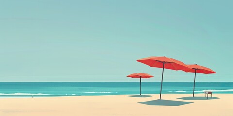 Beachside with Minimal Umbrella Design