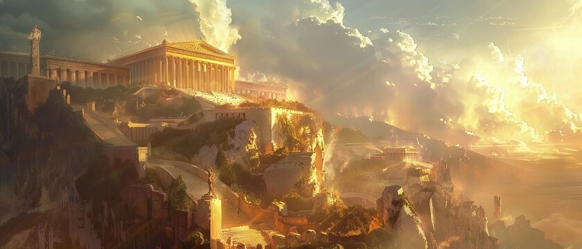Depiction of Olympus: The Divine Abode of Gods in Greek Mythology
