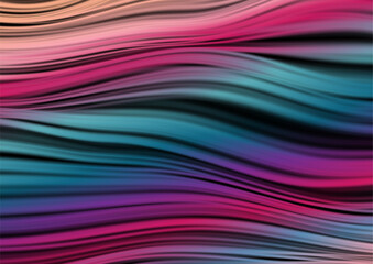 Abstract multicolored smooth linear waves blurred elegant background. Vector design