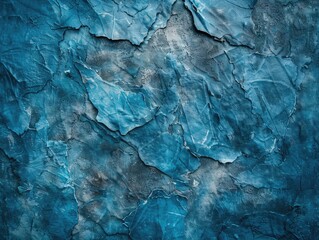 Fototapeta premium A blue wall with a rough texture. The wall is made of concrete and has a blue color