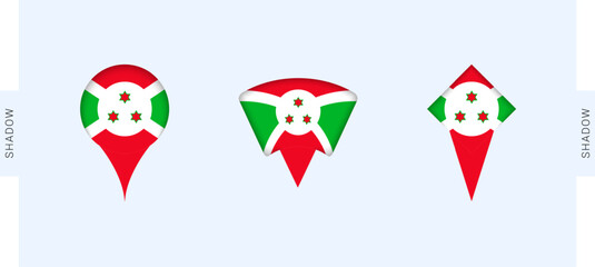 Burundi Map Markers Set. Perfect for projects related to Burundi, travel, geography, and international representation.