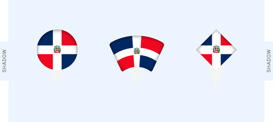 Dominican Republic Map Markers Set. Perfect for projects related to Dominican Republic, travel, geography, and international representation.