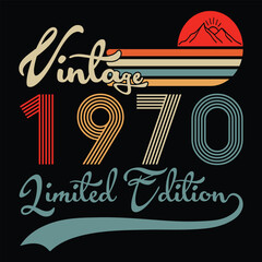 Vintage 1970 Limited Edition T shirt Design