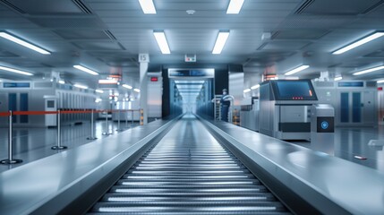 Conveyor Belt System in Modern Factory Facility