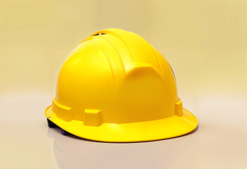 Fototapeta premium Purple Construction Safety Helmet on Plain White Background