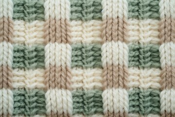 Fototapeta premium Checkered pattern knitted wool texture clothing knitwear.