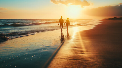 Experience the essence of Friendship Day as friends walk hand in hand along a sunlit beach, symbolizing bonds that withstand the test of time.