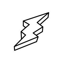 Lightning bolt outline icons, minimalist vector illustration ,simple transparent graphic element .Isolated on white background