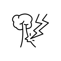 Thunder outline icons, minimalist vector illustration ,simple transparent graphic element .Isolated on white background