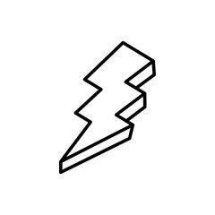 Lightning bolt outline icons, minimalist vector illustration ,simple transparent graphic element .Isolated on white background