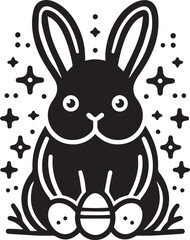 easter bunny with eggs