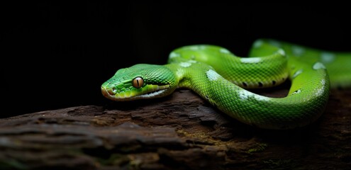 Obraz premium Chinese New Year 2025 with Snake Zodiac. Green snake signifying the zodiac symbol.