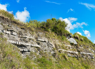 Cliffs known as Black-Ven between Lyme Regis and Charmouth along the jurassic coast of Dorset...