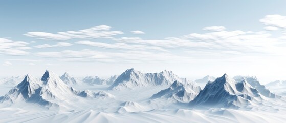 Obraz premium Snowy rocky mountains, minimal style.