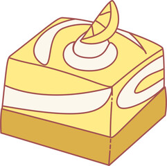Lemon Cheesecake Illustration
