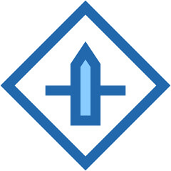 Vector Icon Intersection, traffic sign, alert, road sign, signaling