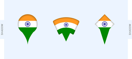 India Map Markers Set. Perfect for projects related to India, travel, geography, and international representation.