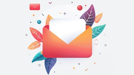 Email mock up image, Inbox receiving electronic message alert, Mail Marketing,