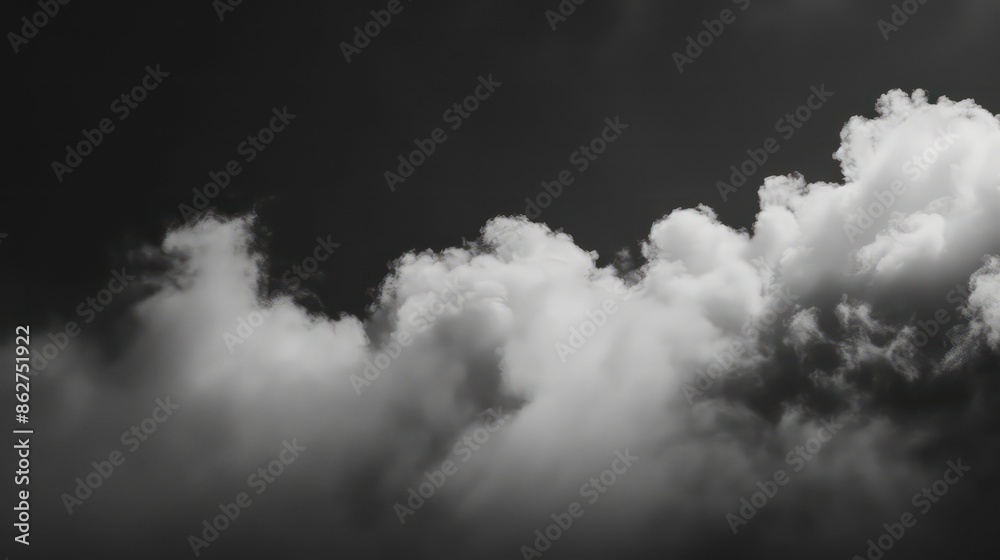 Canvas Prints white mist clouds on dark backdrop. generative ai