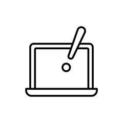 Device problem outline icons, minimalist vector illustration ,simple transparent graphic element .Isolated on white background